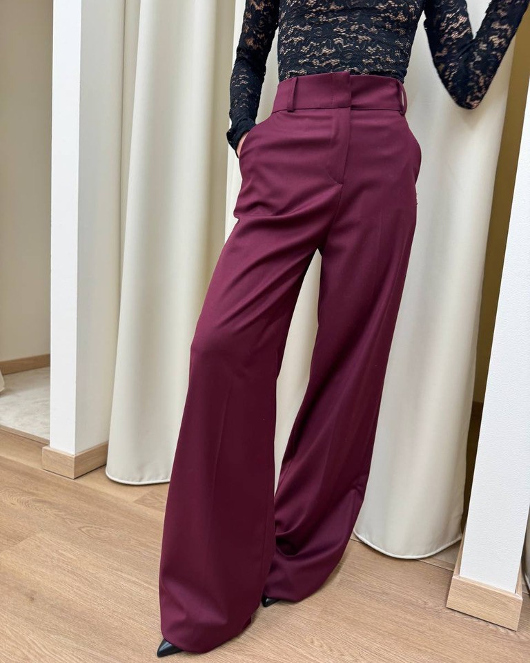 Pantalone palazzo bordeaux Revise Shop Online Pantalone palazzo bordeaux Revise