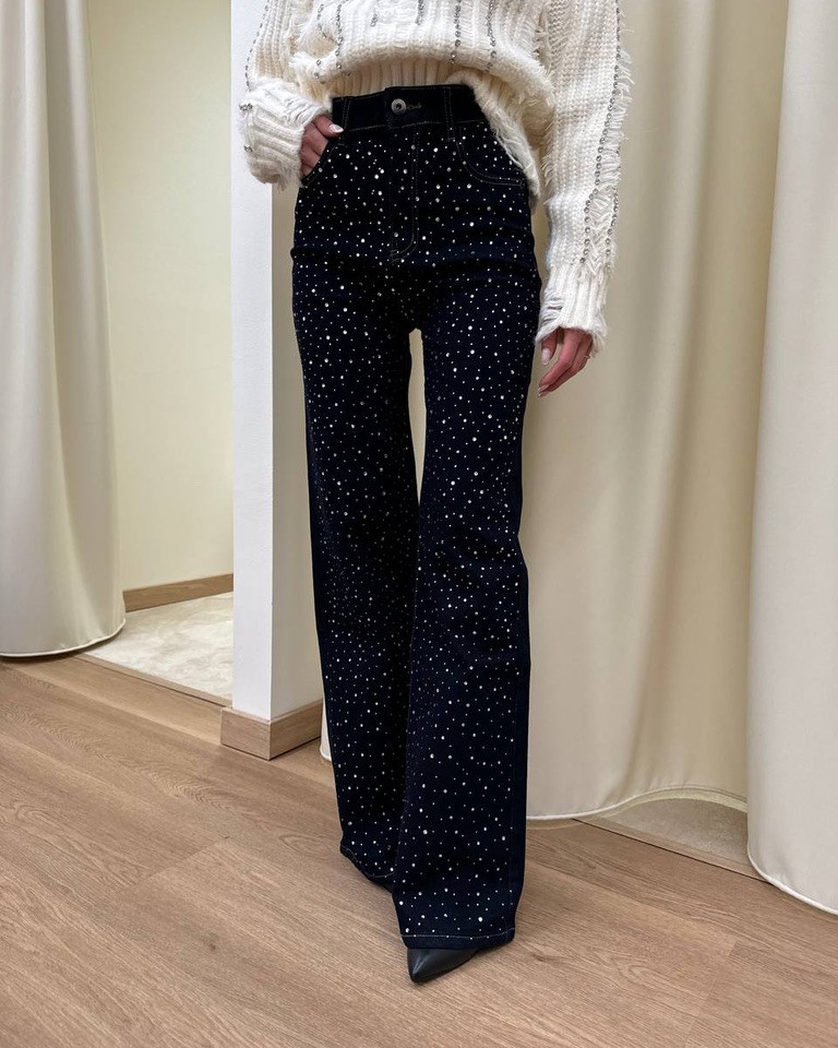 Jeans dritto Corbara con strass Odì Odì Shop Online Jeans dritto Corbara con strass Odì Odì