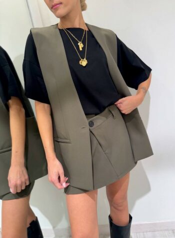 Shop Online Gilet oversize verde militare HaveOne