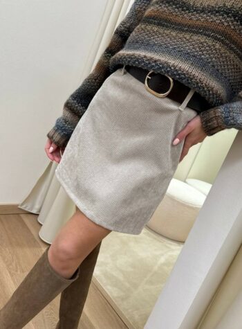 Shop Online Minigonna in velluto rocciatore burro con cintura HaveOne