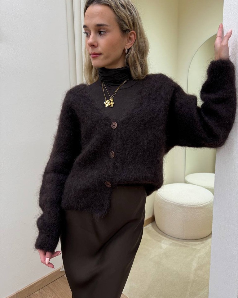 Cardigan ampio in mohair moro HaveOne Shop Online Cardigan ampio in mohair moro HaveOne