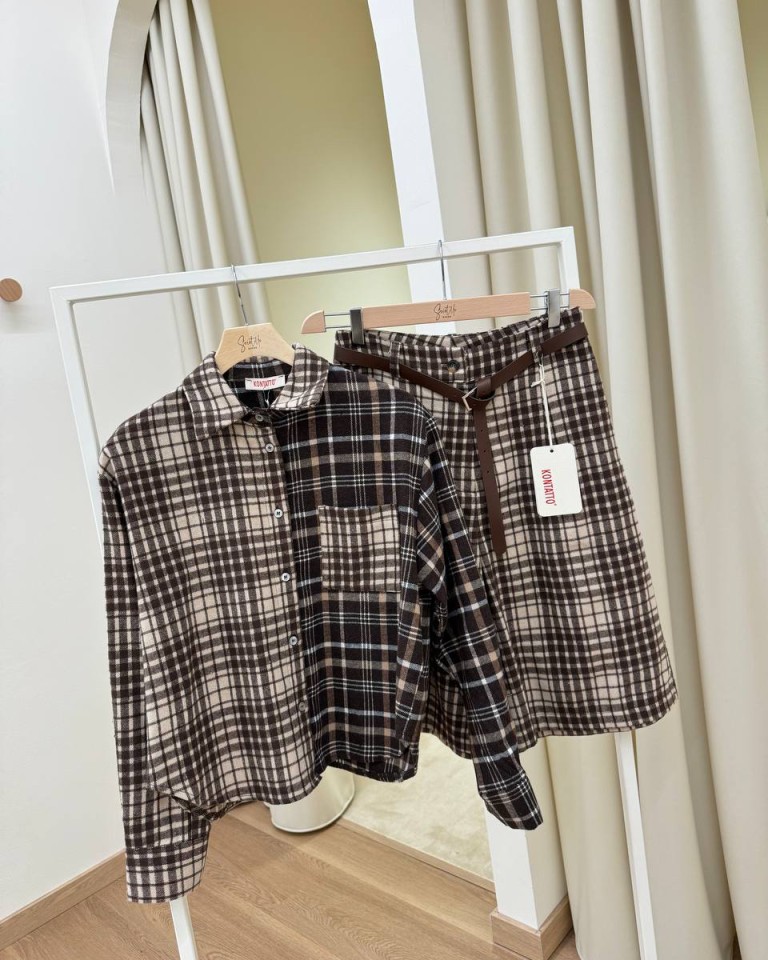 Bermuda check moro con cintura Kontatto Shop Online Bermuda check moro con cintura Kontatto