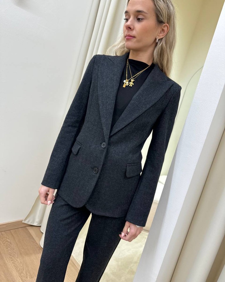 Giacca antracite spigata rever a lancia Vicolo Shop Online Giacca antracite spigata rever a lancia Vicolo