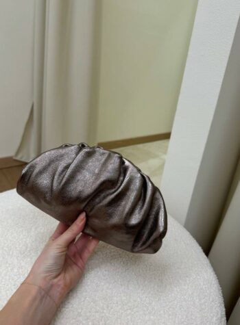 Shop Online Clutch mini bronzo laminato in vera pelle