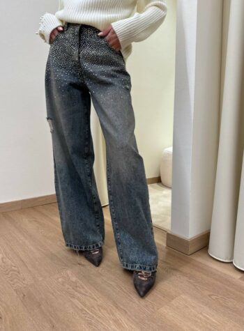 Shop Online Jeans Bella con rotture e strass HaveOne
