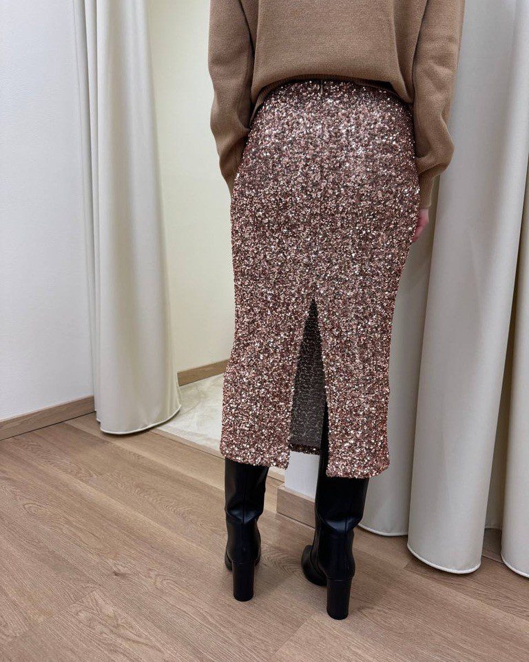 Gonna paillettes orzo Annarita N Shop Online Gonna paillettes orzo Annarita N