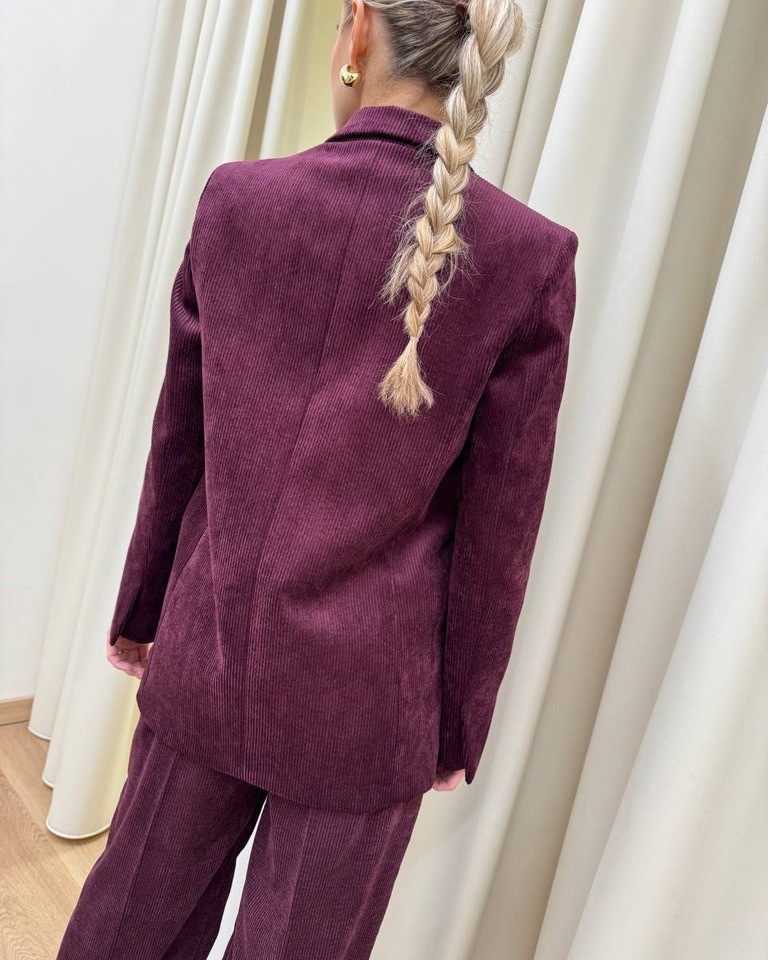 Blazer bordeaux doppiopetto in velluto rocciatore Vicolo Shop Online Blazer bordeaux doppiopetto in velluto rocciatore Vicolo