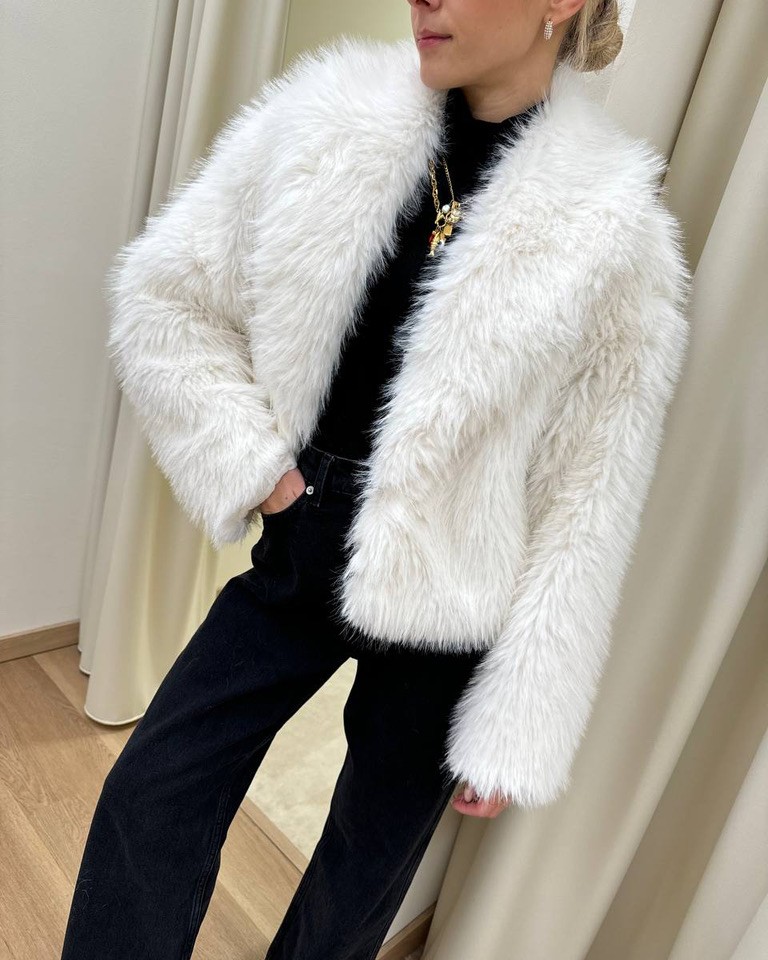 Pelliccia panna corta collo sciallato HaveOne Shop Online Pelliccia panna corta collo sciallato HaveOne