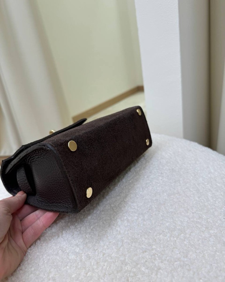 Cartella mini moro in camoscio Shop Online Cartella mini moro in camoscio