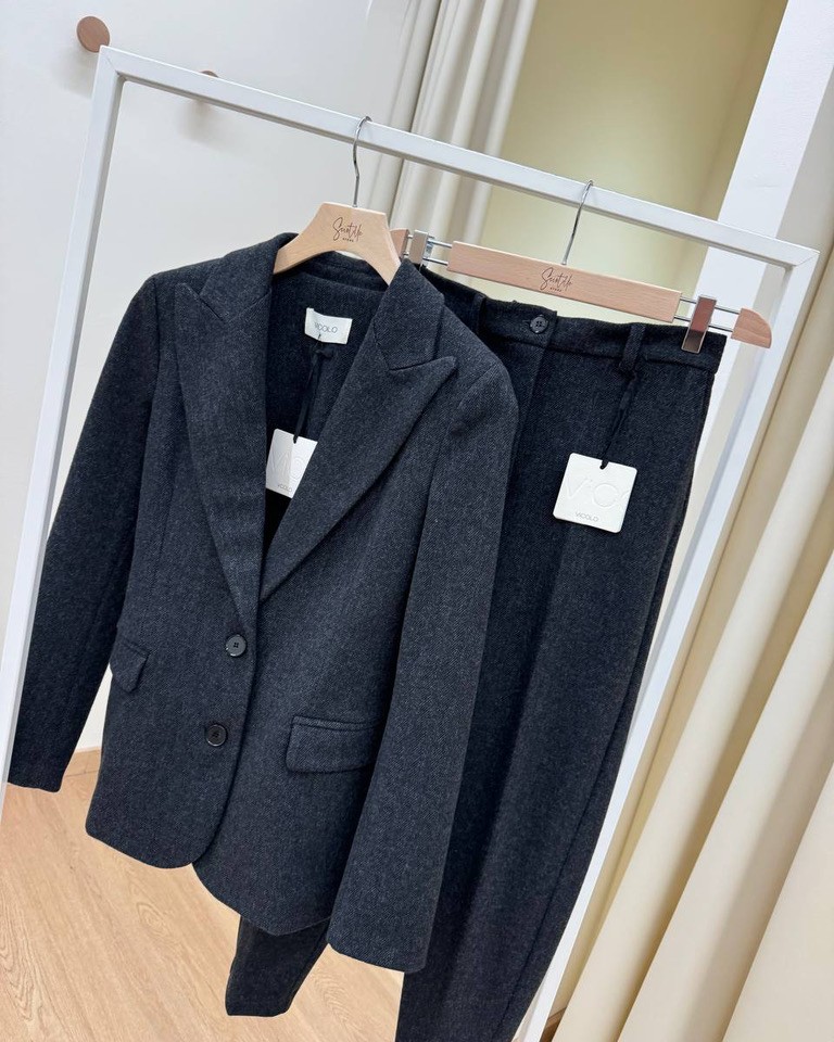 Giacca antracite spigata rever a lancia Vicolo Shop Online Giacca antracite spigata rever a lancia Vicolo