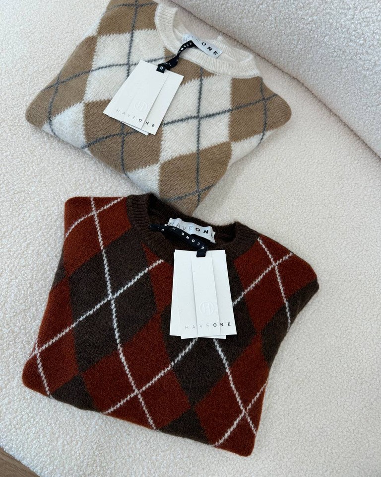 Maglia girocollo moro rombi bruciato HaveOne Shop Online Maglia girocollo moro rombi bruciato HaveOne