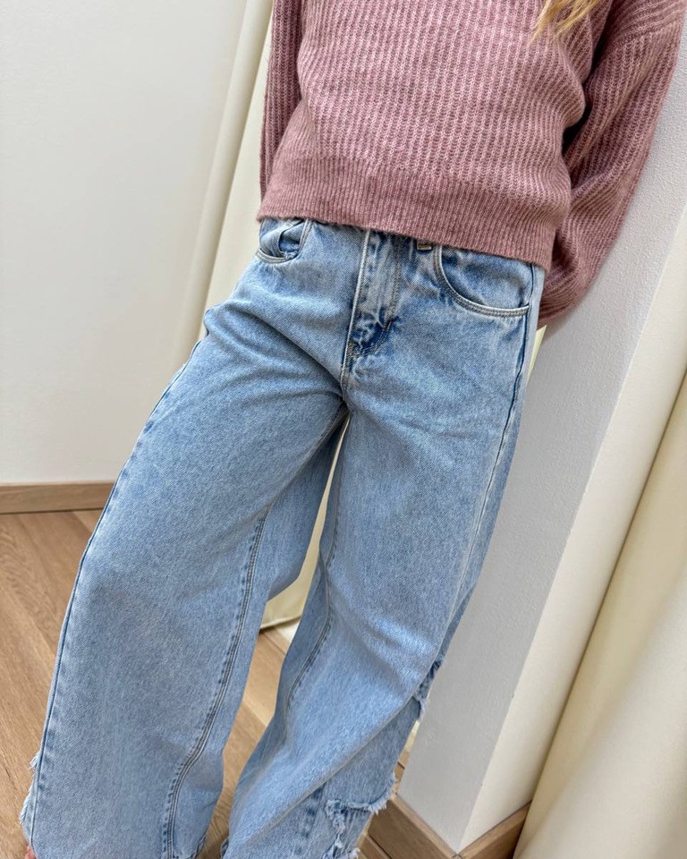 Jeans palazzo chiaro con patch stelle Name It Shop Online Jeans palazzo chiaro con patch stelle Name It