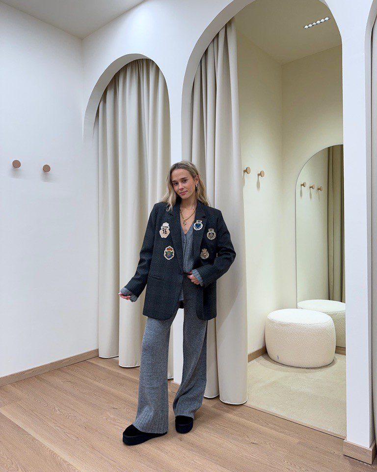 Blazer oversize antracite con patch Vicolo Shop Online Blazer oversize antracite con patch Vicolo