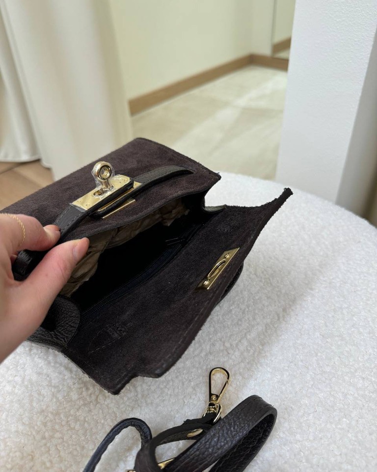 Cartella mini moro in camoscio Shop Online Cartella mini moro in camoscio