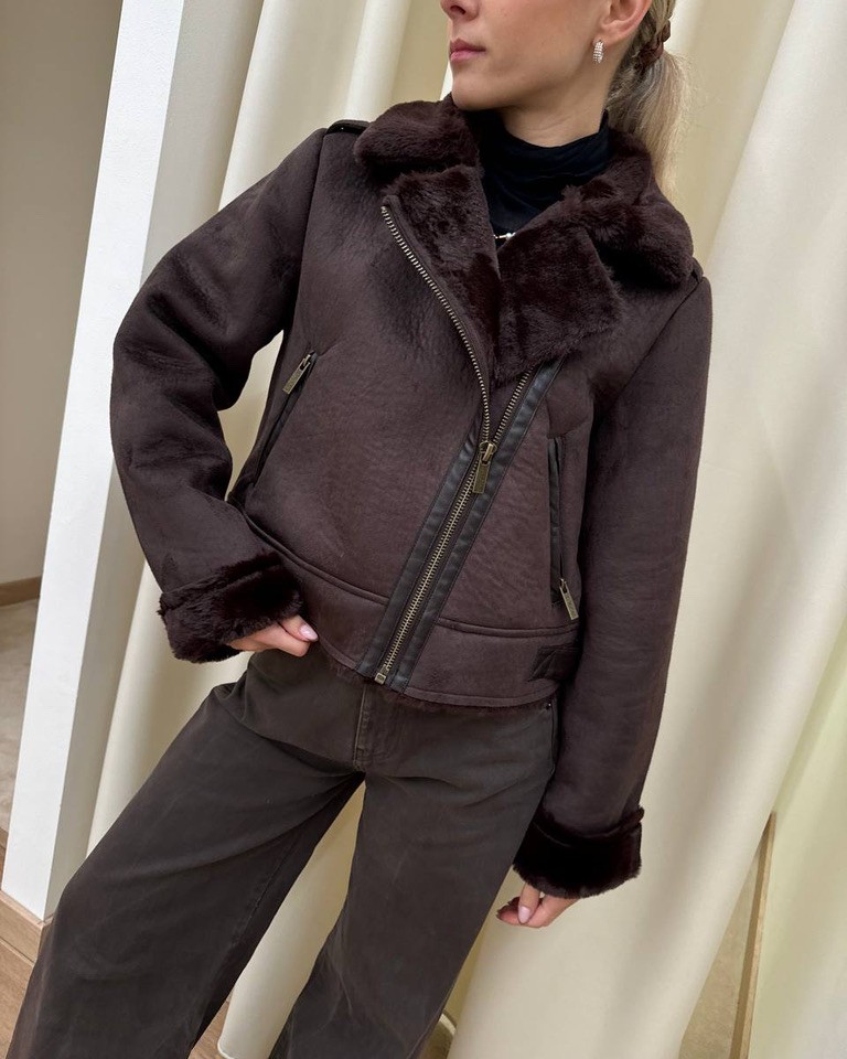 Giubbotto eco montone corto moro scamosciato Vicolo Shop Online Giubbotto eco montone corto moro scamosciato Vicolo