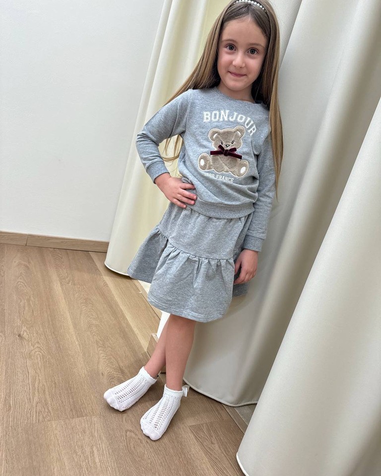 Minigonna grigia con gala Name it Shop Online Minigonna grigia con gala Name it