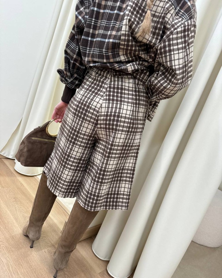 Bermuda check moro con cintura Kontatto Shop Online Bermuda check moro con cintura Kontatto