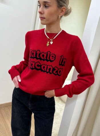 Shop Online Maglione rosso "Natale in vacanza" Vicolo