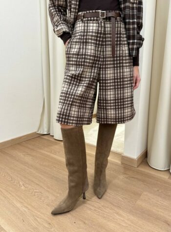 Shop Online Bermuda check moro con cintura Kontatto