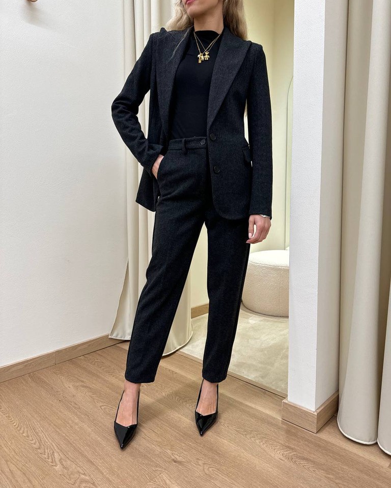 Giacca antracite spigata rever a lancia Vicolo Shop Online Giacca antracite spigata rever a lancia Vicolo