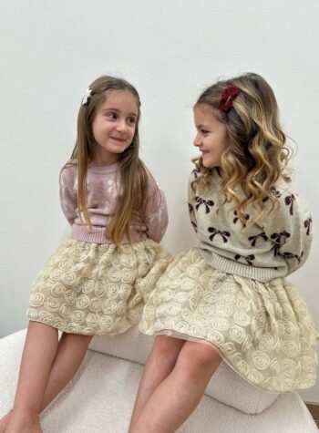 Shop Online Minigonna in tulle beige con rose in rilievo Name It