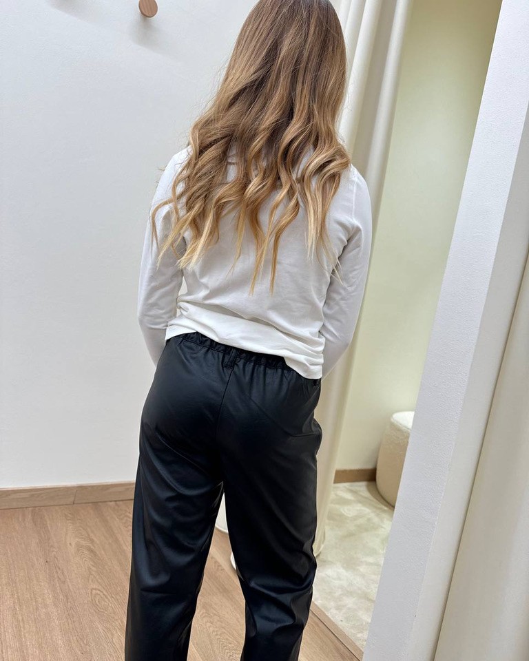 Pantalone dritto in ecopelle nero Name it Shop Online Pantalone dritto in ecopelle nero Name it