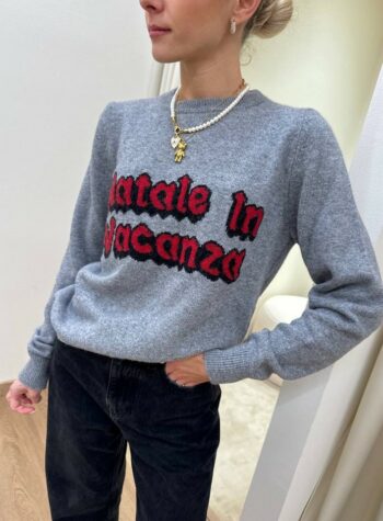 Shop Online Maglione grigio "Natale in vacanza" Vicolo