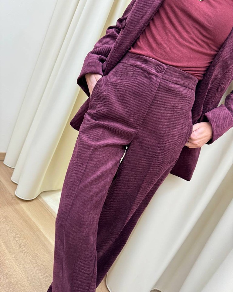 Pantalone dritto bordeaux in velluto rocciatore Vicolo Shop Online Pantalone dritto bordeaux in velluto rocciatore Vicolo