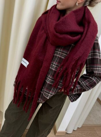 Shop Online Sciarpa bordeaux con frange Hinnominate