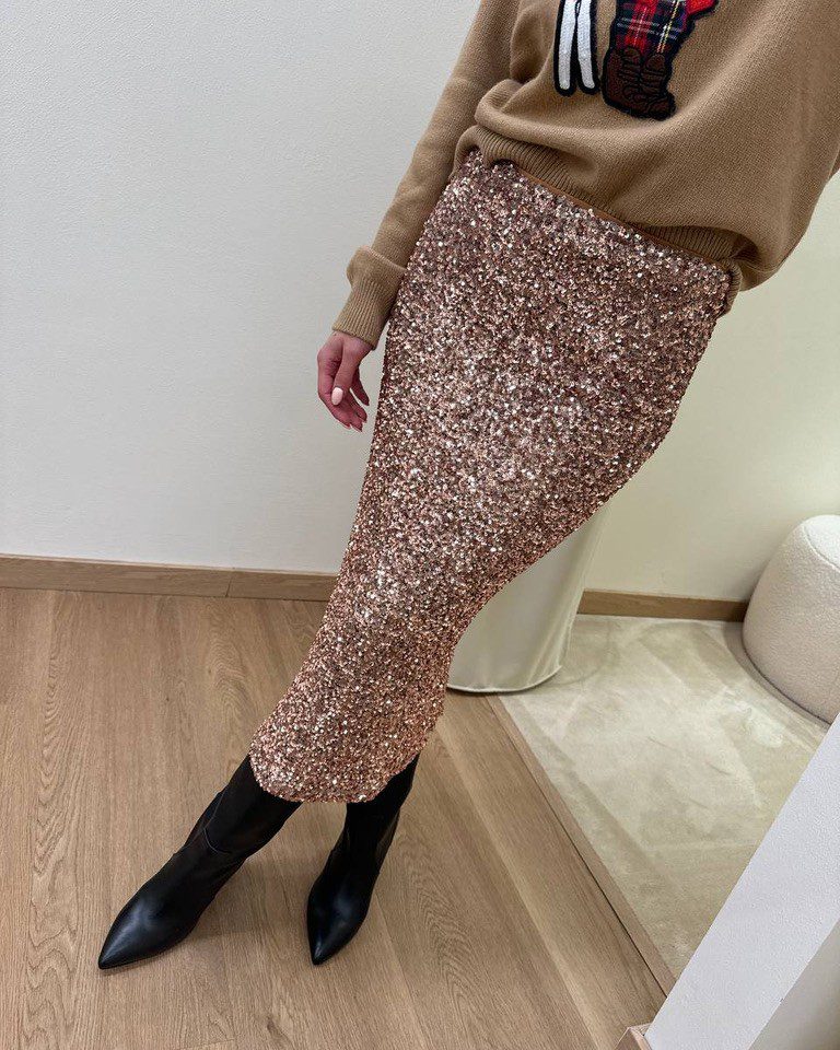 Gonna paillettes orzo Annarita N Shop Online Gonna paillettes orzo Annarita N