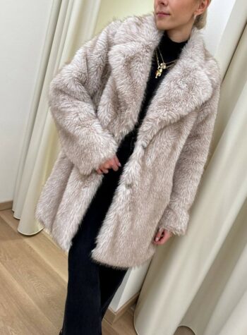 Shop Online Cappotto pelliccia beige rever HaveOne