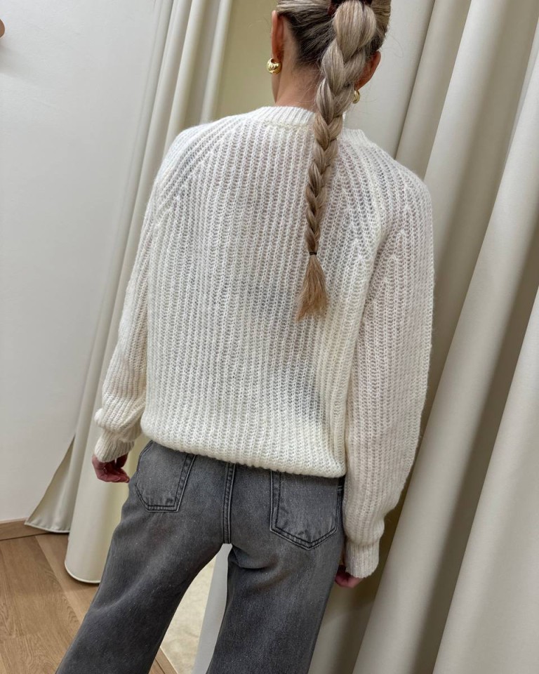 Maglione burro in mohair con fiocchi strass Vicolo Shop Online Maglione burro in mohair con fiocchi strass Vicolo