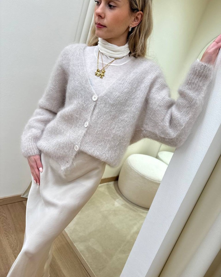 Cardigan ampio in mohair beige HaveOne Shop Online Cardigan ampio in mohair beige HaveOne