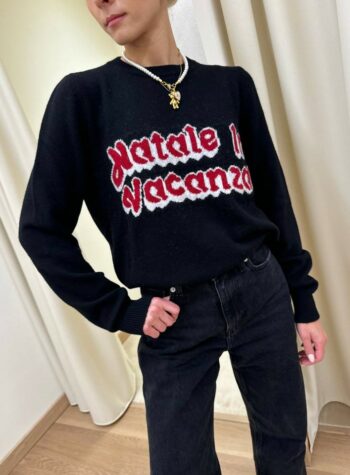 Shop Online Maglione nero "Natale in vacanza" Vicolo