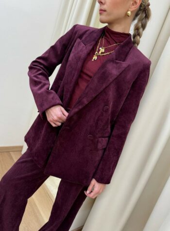 Shop Online Blazer bordeaux doppiopetto in velluto rocciatore Vicolo