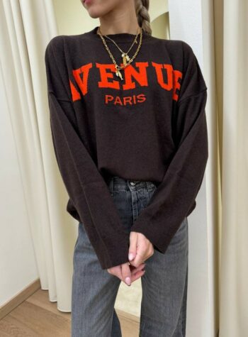 Shop Online Maglia moro girocollo con stampa arancio Vicolo