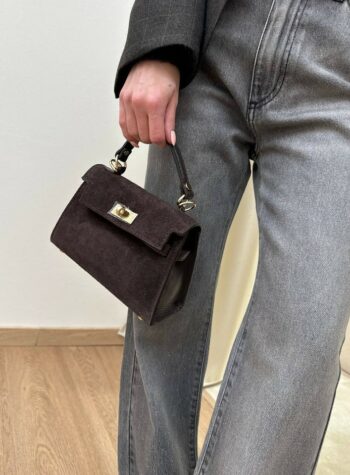 Shop Online Cartella mini moro in camoscio