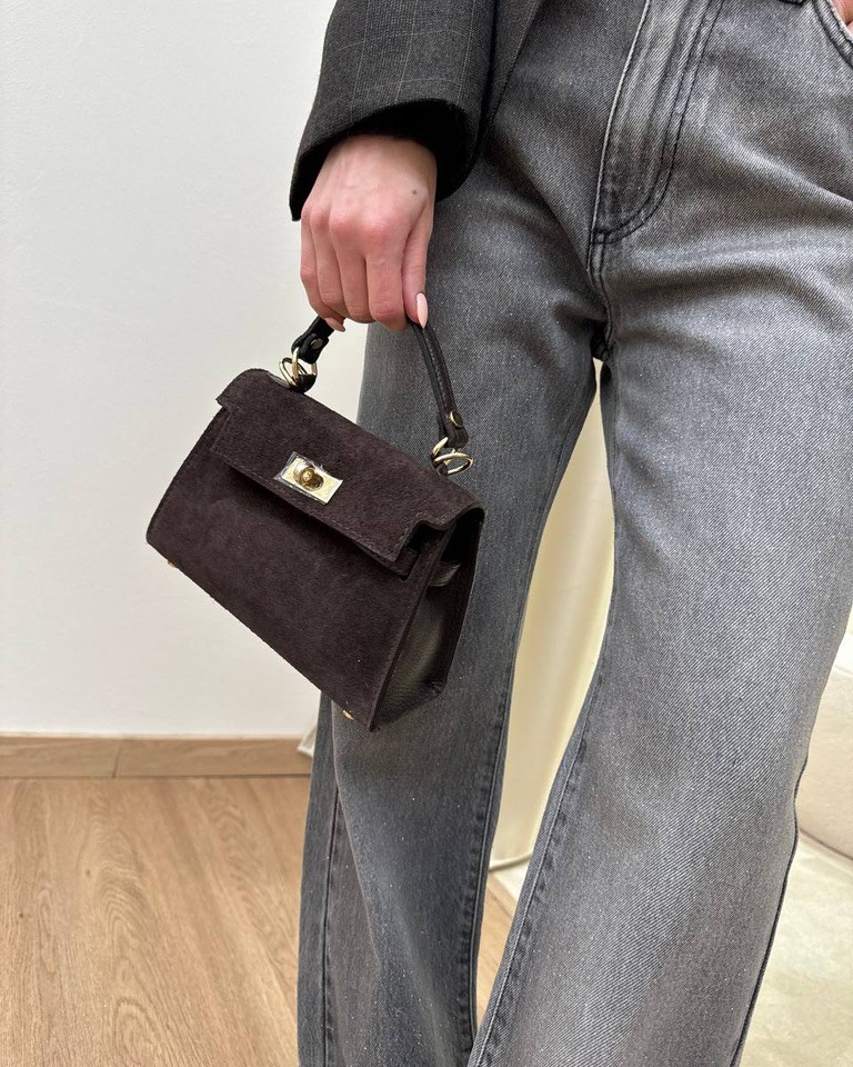 Cartella mini moro in camoscio Shop Online Cartella mini moro in camoscio