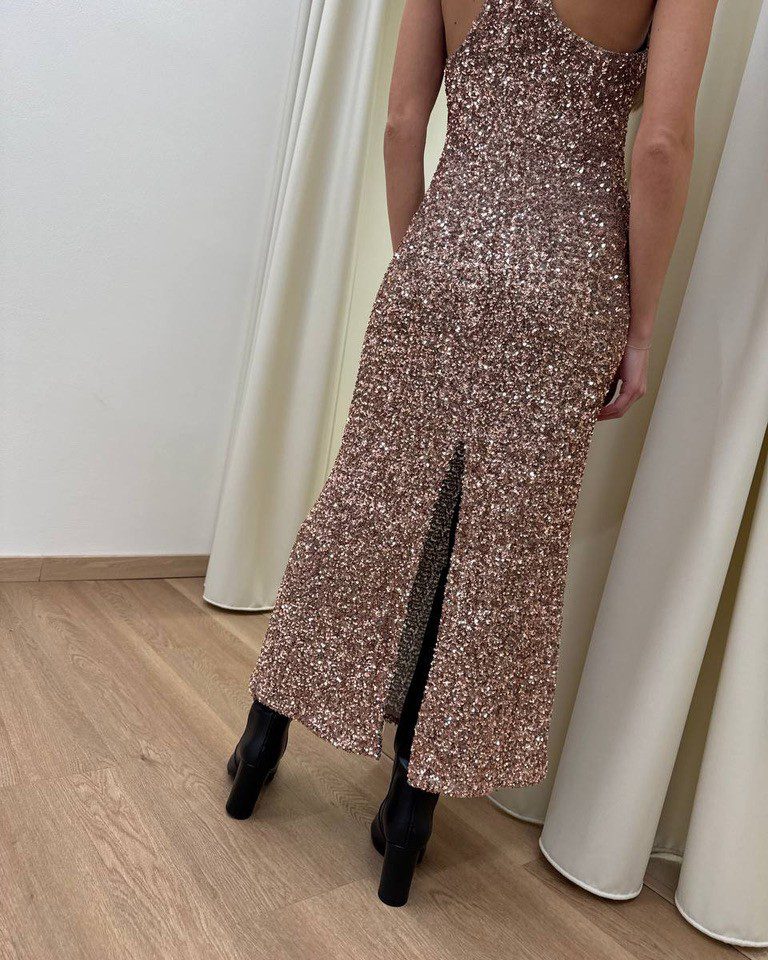 Vestito lungo paillettes orzo Annarita N Shop Online Vestito lungo paillettes orzo Annarita N