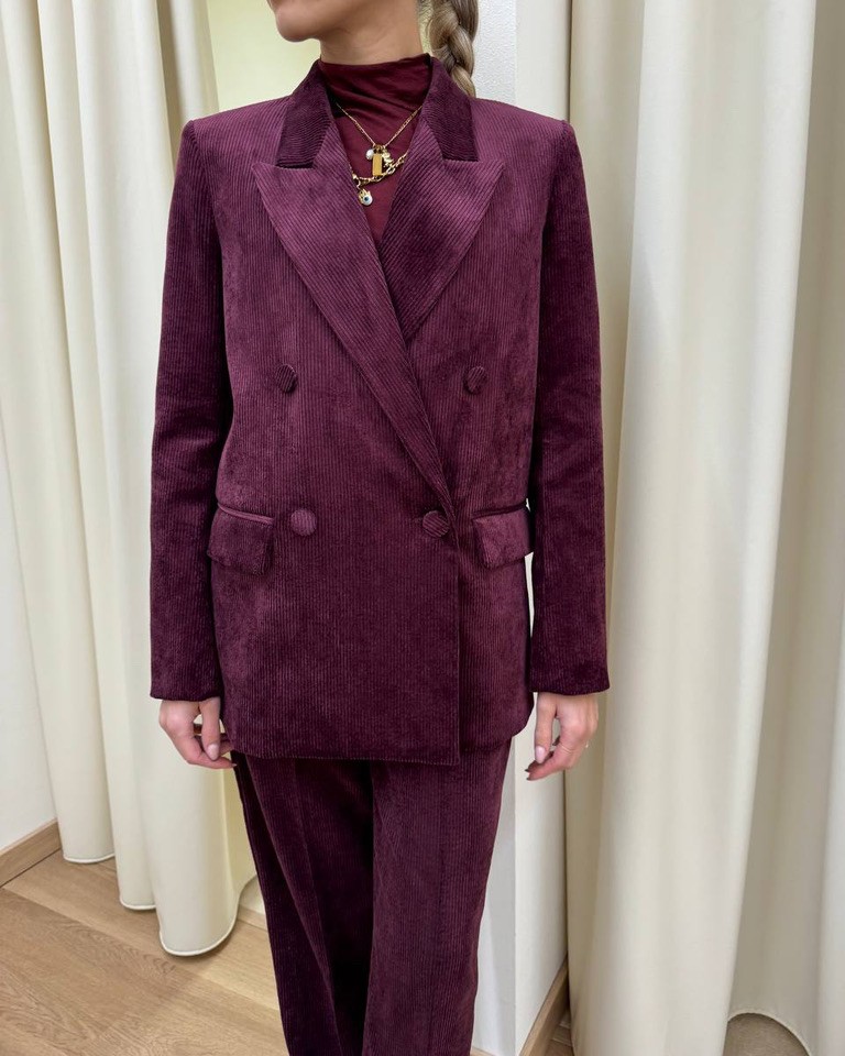 Blazer bordeaux doppiopetto in velluto rocciatore Vicolo Shop Online Blazer bordeaux doppiopetto in velluto rocciatore Vicolo