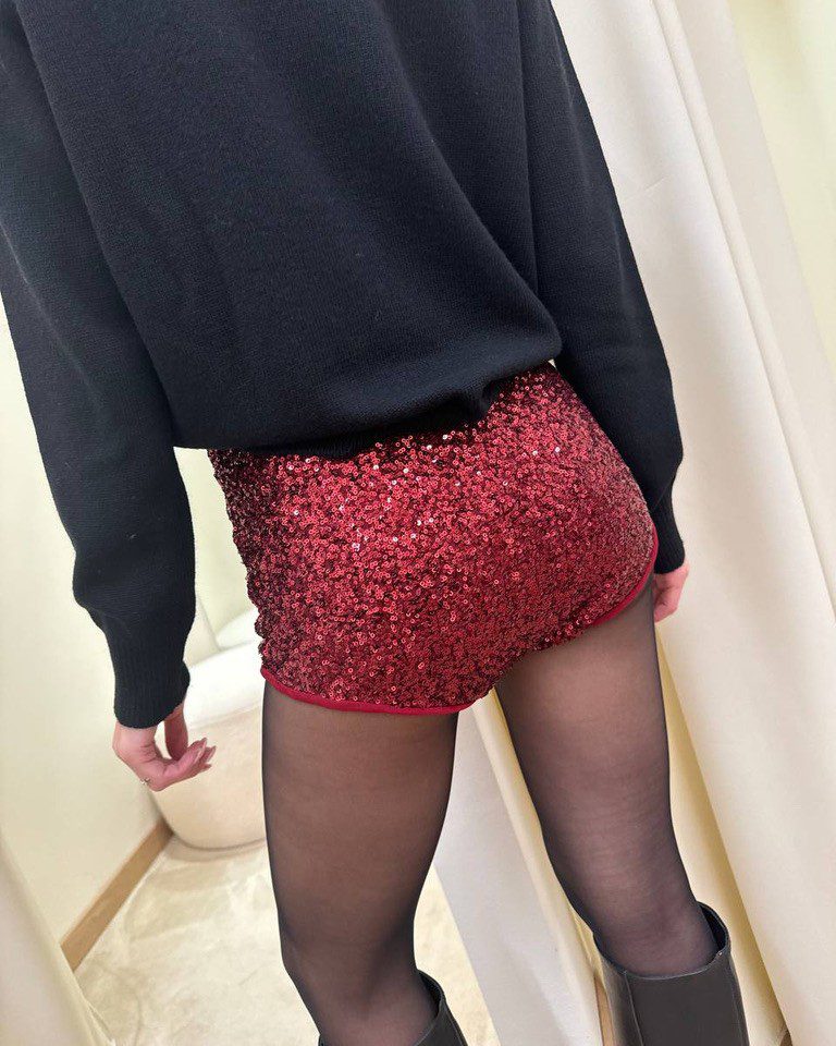 Coulotte in paillettes bordeaux Revise Shop Online Coulotte in paillettes bordeaux Revise