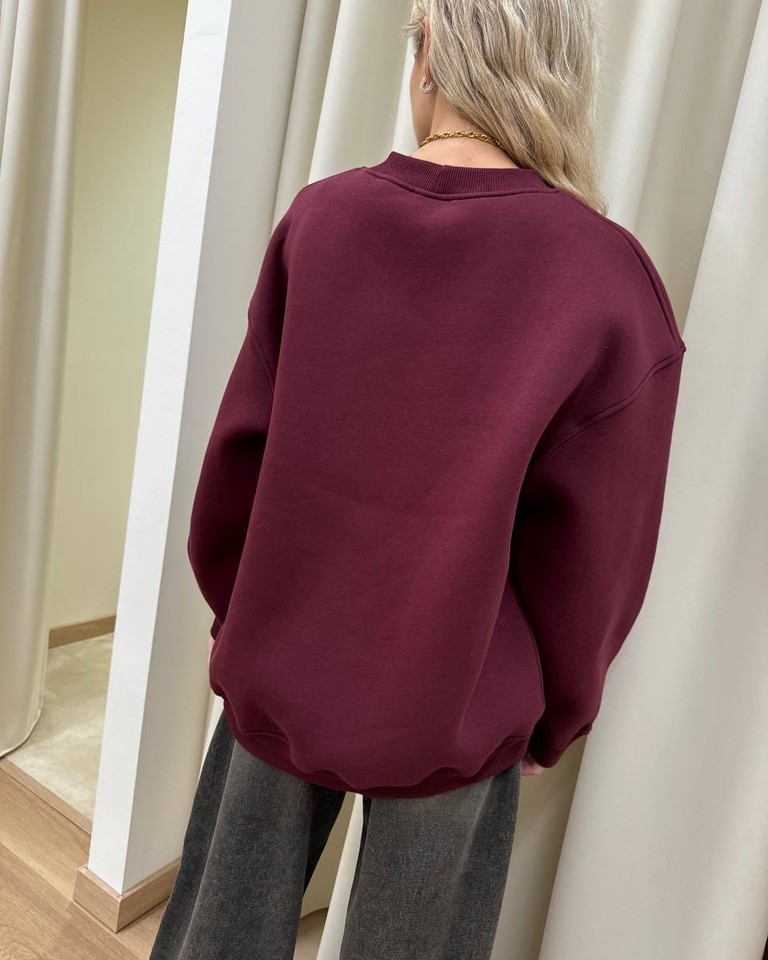 Felpa oversize bordeaux stampa allergic Vicolo Shop Online Felpa oversize bordeaux stampa allergic Vicolo