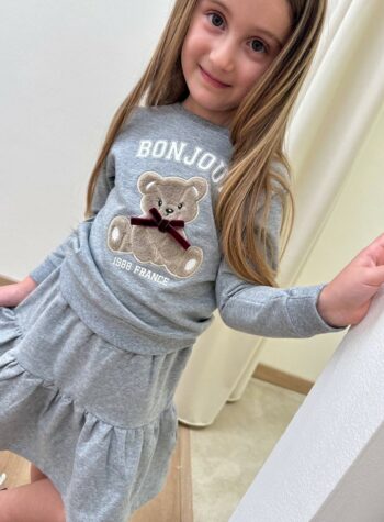 Shop Online Felpa grigia con patch orsetto Name It