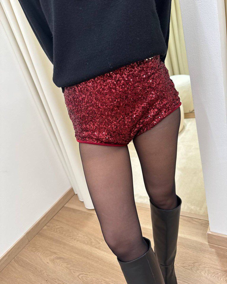 Coulotte in paillettes bordeaux Revise Shop Online Coulotte in paillettes bordeaux Revise