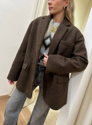 Shop Online Giacca oversize cioccolato in bouclè Vicolo
