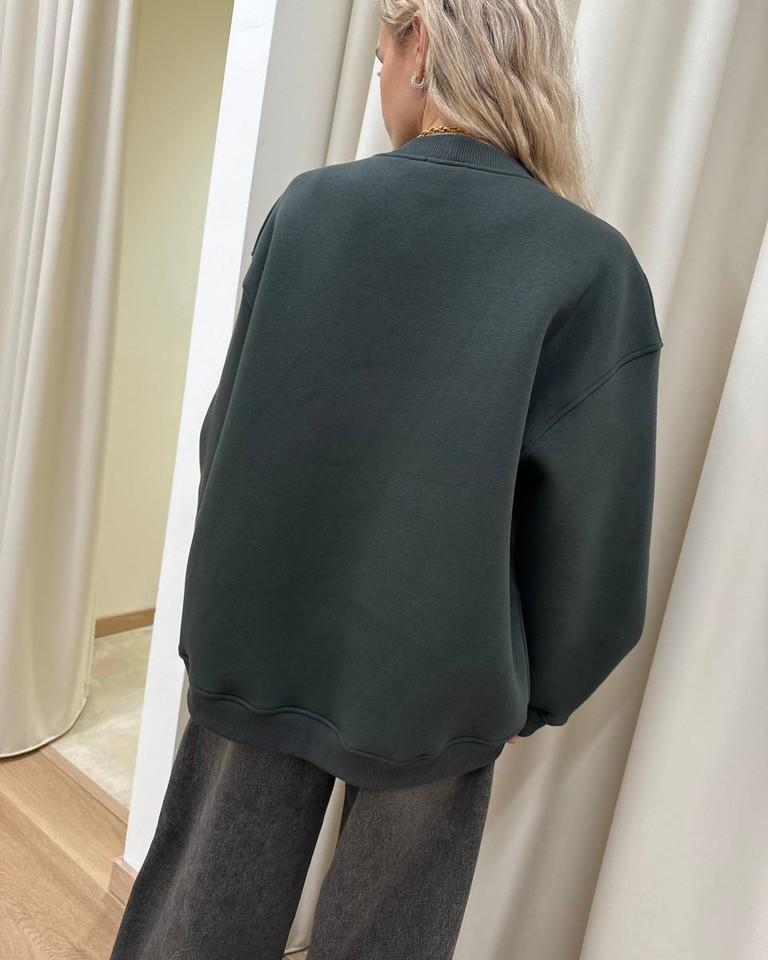 Felpa oversize verde stampa zero stress Vicolo Shop Online Felpa oversize verde stampa zero stress Vicolo