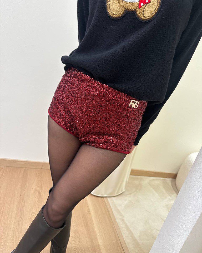 Coulotte in paillettes bordeaux Revise Shop Online Coulotte in paillettes bordeaux Revise
