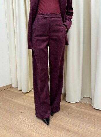 Shop Online Pantalone dritto bordeaux in velluto rocciatore Vicolo