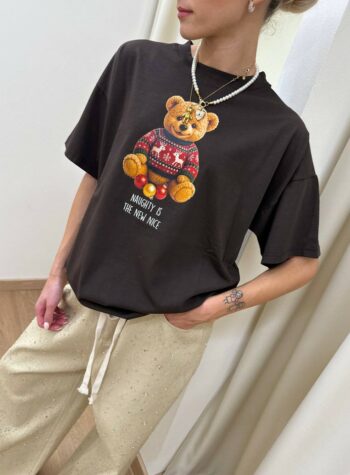 Shop Online T-shirt oversize moro stampa orsetto Vicolo