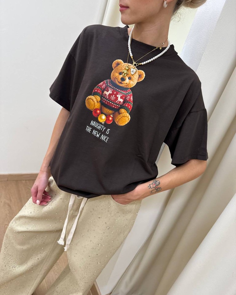 T-shirt oversize moro stampa orsetto Vicolo Shop Online T-shirt oversize moro stampa orsetto Vicolo